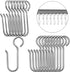 Jetec 60 Pcs Metal Curtain Track Hooks, S Shaped Small Drape Wire Hooks for Ceiling Drape Track (Silver)