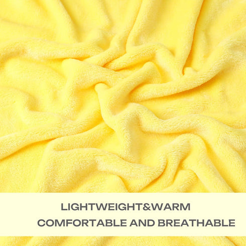 JIAHANNHA Yellow Fleece Throw Blanket 50"x60", Super Soft Cozy Plush Velvet Throw Blanket for Couch, Sofa, Bed