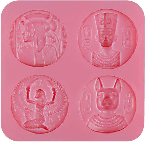 Funshowcase Antique Egypt Coins Inspired Chocolate Candy Silicone Mold for Cake Decorating, Crafting