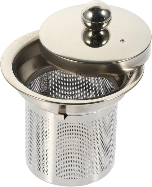 Hemoton Tea Strainer Insert with Lids, Stainless Steel Tea Infuser, Metal Teapot Replacement Mesh Strainer Accessories