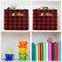 Christmas Red Buffalo Plaid Storage Basket, Fabric Laundry Baskets for Winter Holiday Decorations, 16×12×8 Inches