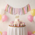 VitalCozy 1st Pastel One High Chair Banner for Girls boys First Birthday High Chair Banner Sweet One Bow Floral Garland