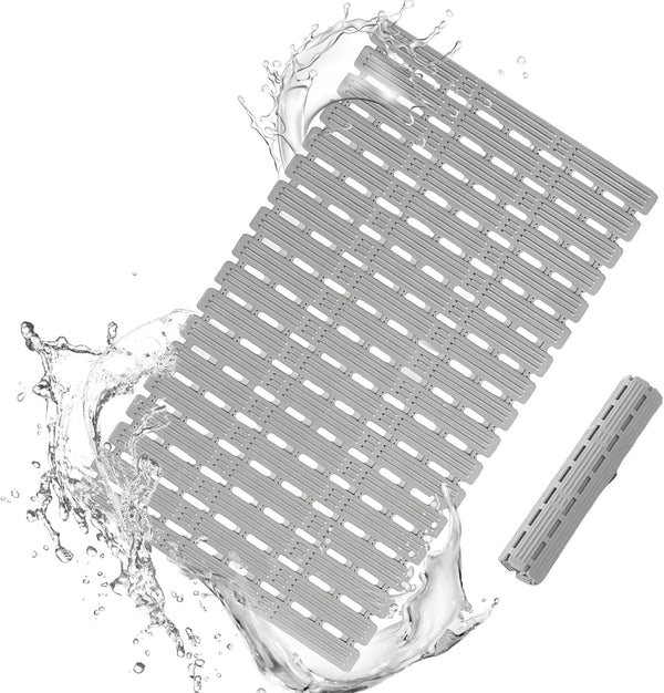 PuoWeo Bathtub Mat Non Slip for Bathroom with Suction Cups and Drain Holes