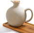 Set 2 15 Oz Elsjoy of Ceramic Oil Vinegar Dispenser with Cork and Tray, Tabletop Oil Bottles Soy Sauce Jar, Decorative