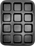 Carbon Steel Brownie Bar Pan, Mini Loaf Muffin Bakeware Mold Set with 12 Cavity, Black