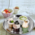 6 Pack 12 Inch ZEAYEA Stainless Steel Round Tray, Bar Serving Tray with Swirl Pattern, Silver Display Serving Platter