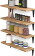 Set 4, 17"x6" Wallniture Arras Floating Shelves for Wall Storage, Wood Wall Shelves for Kitchen Organization