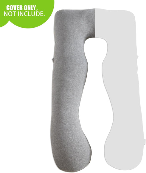 COSMOPLUS Pregnancy Pillow Cover, U Shaped Full Body Pillow Case for Maternity, Stretchy Cool Breathable Jersey Fabric,