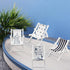 Meching 4 PCS Beach Miniature Furniture Decoration, Mini Wooden Folding Beach Chair Sunbath Chair Longue Deck