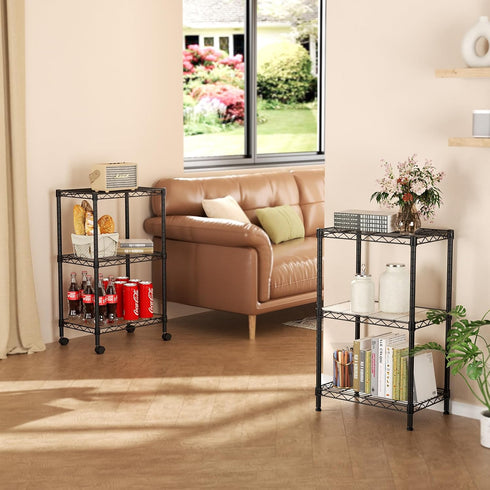 3 Pantry11.5D 17.5W 30.5H SINGAYE Small Shelves Storage Shelf Wire Shelving Unit Metal Shelf Adjustable Organizers