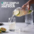 Homestia Plastic Cocktail Shaker with Measuring Jigger Set - 1000cc / 33 oz Clear Plastic Bottle Boba Tea Shaker Cup