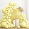 RUBFAC 135pcs Pastel Yellow Balloons, Latex Light Yellow Balloon Different Sizes 18