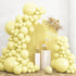 RUBFAC 135pcs Pastel Yellow Balloons, Latex Light Yellow Balloon Different Sizes 18