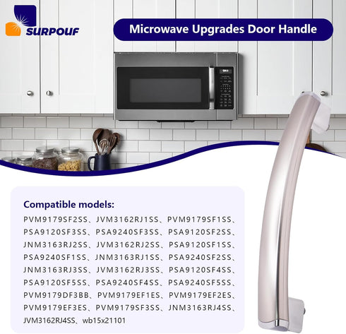 New Upgrade WB15X21101 Microwave Door Handle for GE Microwave PSA9120SF1SS, Replaces 3025571 AP5790530