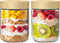 qiaomifeng 2 Pack 16oz Glass Jars with Bamboo Lids, Overnight Oats Containers with