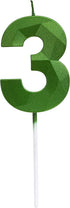 Green Happy Birthday Cake Candles, Wedding Cake Number Candles, 3D Design Cake Topper Decoration for Party (Green