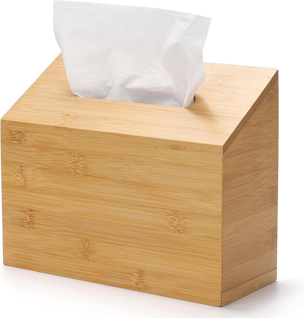 Hand Towel Box Cover Compatible with Kleenex Disposable Paper Hand Towels, Bamboo