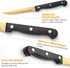 KITWARE Gold Steak Knives Set of 6 pcs, 4.5 inch Stainless Steel Serrated Edge Metal Knife Sets with Gift Box for
