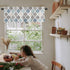 Valances Curtains for Living Room, Retro Blue Moroccan Geometric Pattern Semi Sheer Valance, 42''x12''