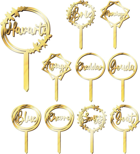 10 Packs Cheese Labels Markers for Charcuterie Board, Food Picks for Party Dinner