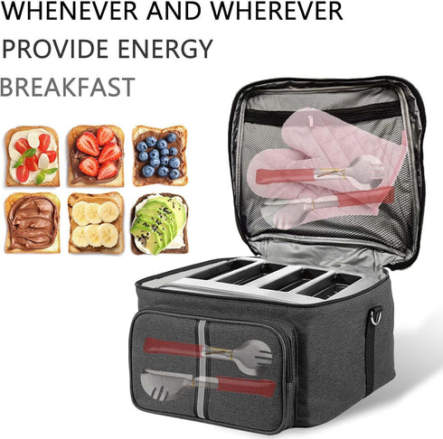 Toaster Storage Bag - Dark Grey, Compatible with 4 Slice Toasters, Portable Storage Bag with Zipper for Extra