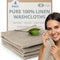 Linen Exfoliating Washcloth for Face - 4-Pack - 100% Flax Linen Washcloths