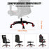 VEVOR Office Chair Base Replacement, 28", 2500 lbs Static Load, Heavy Duty Desk Chair Base with 5 Casters, Black + Red