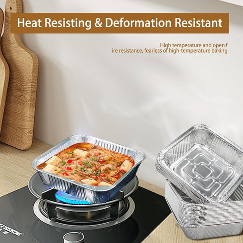 Non-Stick Disposable Air Fryer Aluminum Foil Liners, 50PCS Oil-Proof Aluminum Foil for Instant Pot, Oven