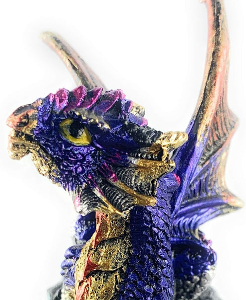 Ain’t It Nice Dragon Statue - Sparkling Medieval Collectible Fantasy Figurine Décor, Blue 3(L) X 1.5(W) X 4(H) inches