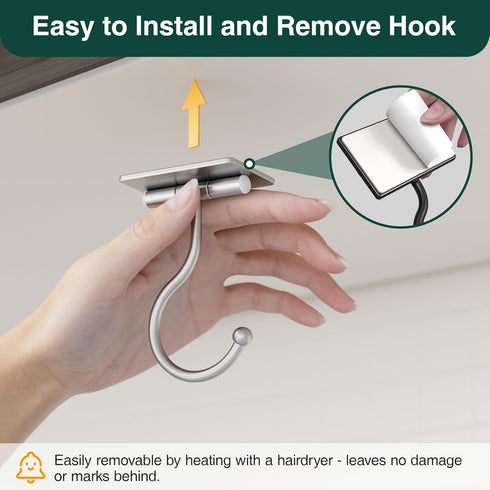 Josmimic Counter, Under Cabinet Banana Hook Adhesive - Sticky Banana Hanger Under Sturdy Metal Banana Holder