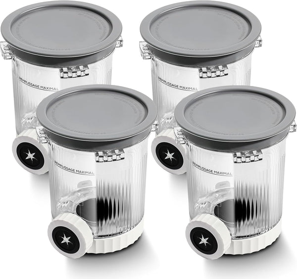 4 Pack Swirl Ice Creami Makers Pints and Lids,NC700 Makers Containers Cups