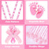 36 XunYee Pcs Baby Shower Necklace Gender Reveal Cute Feet Acrylic Pacifiers Necklaces for Baby Shower Funny Pacifiers