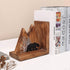 NIKKY HOME Heavy Duty Non Slip Rustic Woodland Mountain Wood Bookend Cute Bear Book Ends Book Stoppers for Cabin Decor