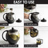 Set 4 40-Ounce, Set, Set 4 Primula Half Moon Teapot with Tea Cups, Removable Stainless Steel Filter and Infuser, Glass