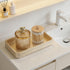 GORESE Gold Perfume Tray, Decorative PU Leather Jewelry Tray for Dresser and Nightstand Organizer, Catch-All Vanity