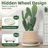 2PCS 10 inches REDHUGO Round Plant Caddy with Hidden Wheels, Heavy Duty Rolling Plant Stand Caddy with Wheels, Pot Base
