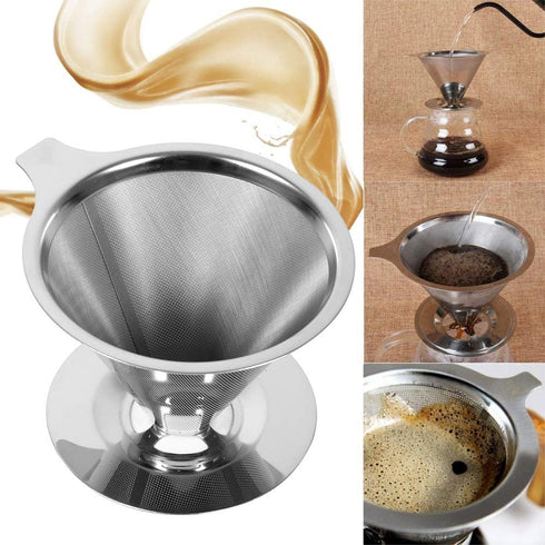 Coffee Filter Cup, fosa 1Pc Stainless Steel Coffee Cup Filter for Pour Over Coffee Makers