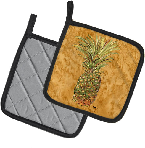 Caroline's Treasures Pineapple Pair of Pot Holders, Kitchen Heat Resistant, 7.5 x 7.5