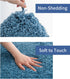 Blue Bathroom Rug 17x24in, Washable Non Slip Bath Mat for Soft Absorbent Plush Shower Mat for Modern Luxury