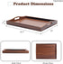 YACEYACE 15.7"x12"x2" Wood Serving Tray for Ottoman, Medium Wodden Serving Tray with Handles for Coffee Table, Wood