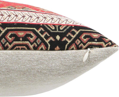 16 16 Inches Persian Throw Pillow Covers Red and Black - x Decorative Southwestern Kilim Pillows, Boho Room Decor