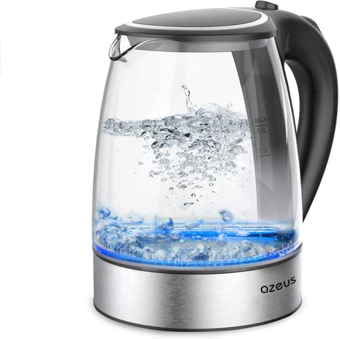 Fast Boil Electric Water Kettle, 1.8L with Auto Shut-Off and Boil-Dry Protection, BPA-Free Borosilicate Glass &
