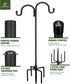 92" 5-Prong Hummingbird Kingsyard Adjustable Double Shepherds Hook for Outdoor - Heavy Duty Bird Feeder Pole w/ Base
