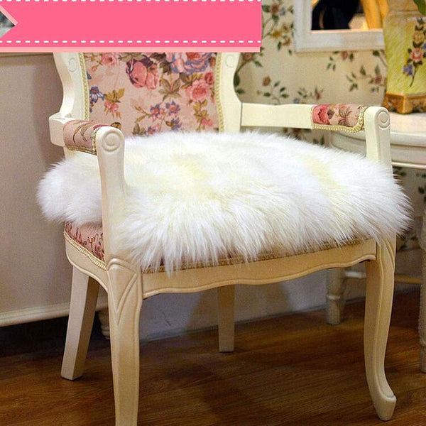 UKELER Luxurious Sheepskin Seat Pad Long Wool Sofa Cushion Wheel Chair Pad