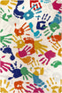 3'x5' STARUIA Colorful Kids Rug for Playroom, Washable Handprints and Footprints Rugs for Kids Room Boys and Girls