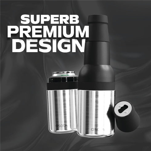 12oz, Asobu Frosty Beer Holder,Vacuum Insulated Double Walled Stainless Steel Beer Can and Bottle Cooler with Beer