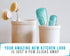 Ceramic Mason Jar Measuring Spoons, Aqua Blue, 4 Rustic Tablespoons for Farmhouse Kitchen Decor