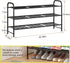 3 Closet LINZINAR Shoe Rack Tier Long Metal Shoe Organizer for Entryway Black