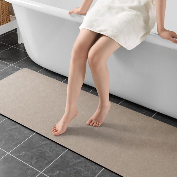 Bathroom Mat Rugs 47x17, Large Diatomaceous Earth Bath Mat, Non Slip Rubber Backed Quick Dry Shower Mat
