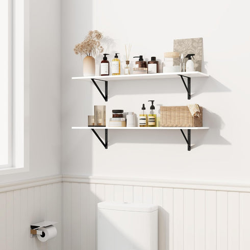16W 8D Set 2, Fun Memories Deep Floating Shelves for Wall, x Wall Mounted Shelves of Wide Display Ledge Shelf